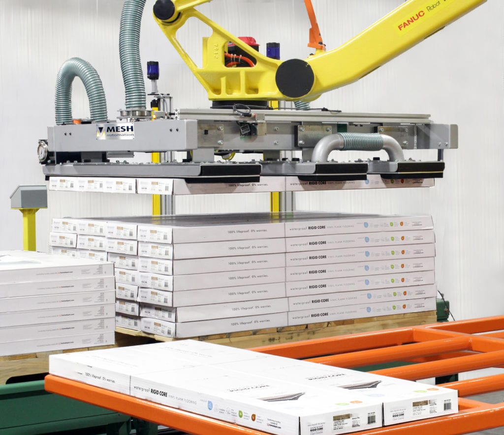 Mixed case Palletizing System by MESH Automation