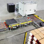 Robotic Tote Palletizer Destacker and Conveyor