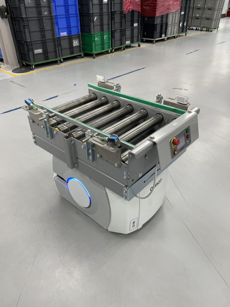 Material Handling Solution with Custom Conveyor AMRs