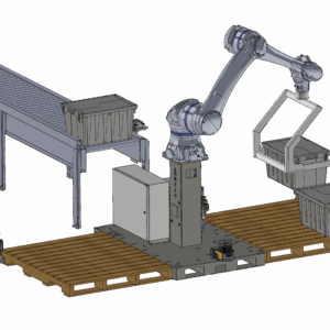 MACcoPAL Yaskawa Cobot Palletizer for Totes by MESH Automation