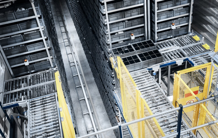 MESH Automation warehouse robotics system moving and buffering inventory in Dawsonville, Georgia